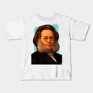 Norwegian playwright Henrik Ibsen Illustration Kids T-Shirt